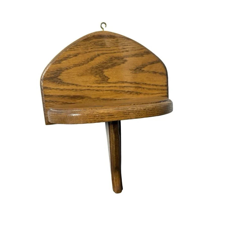 VTG Oak Half Moon Flat Shelf  9